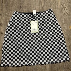 Checkered Black and White Skirt